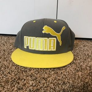 Gray & Neon Yellow Puma Snapback